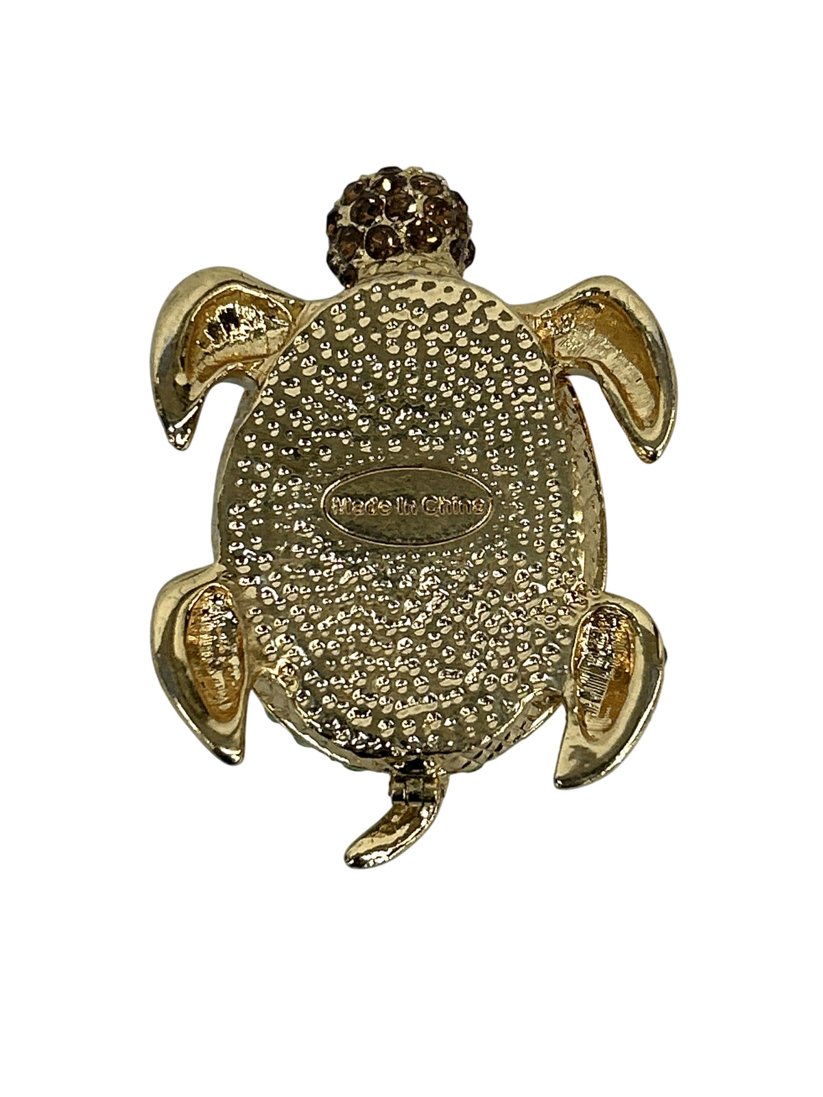 Green Rhinestone Turtle Shaped Jewelry Box