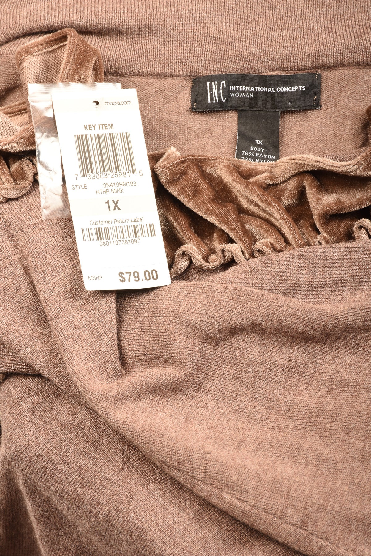 INC Size 1X Women&#39;s Plus Sweater