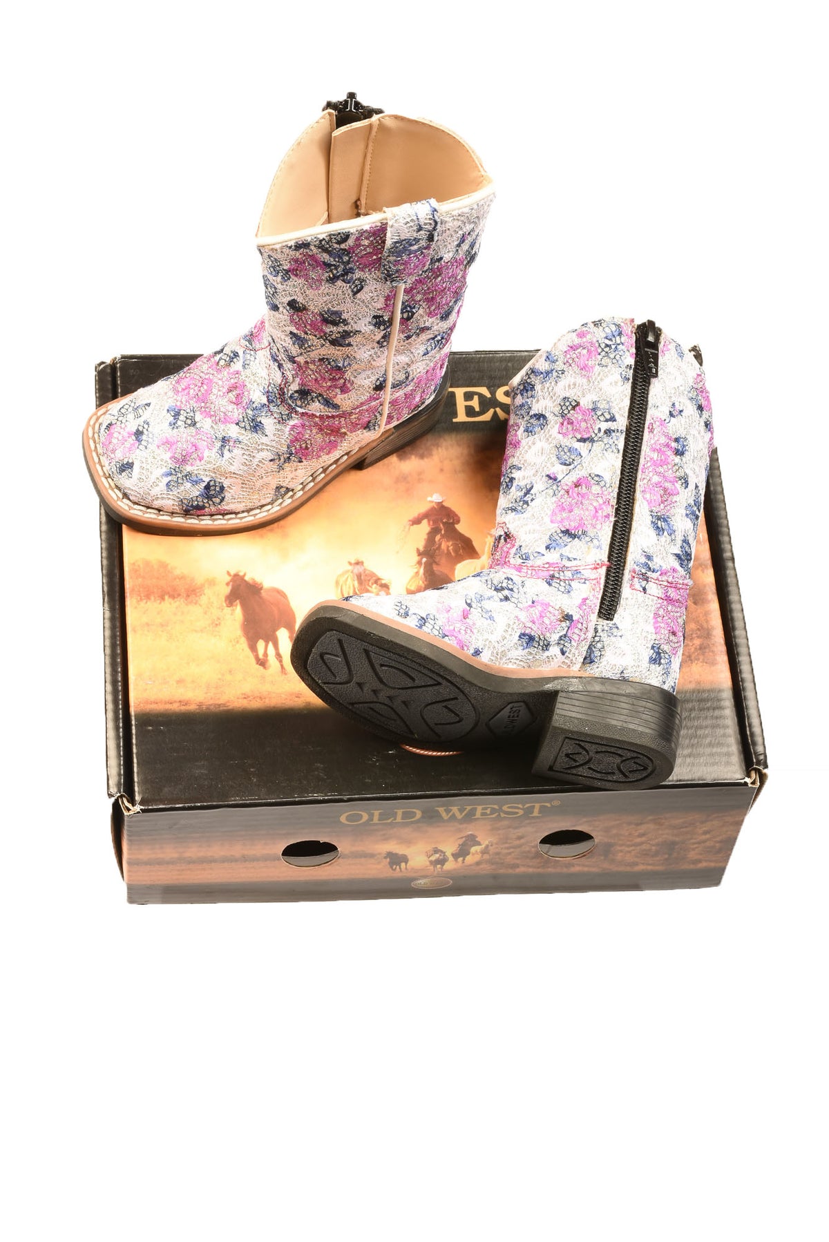 Old West Size 4.5-D Girl&#39;s Boots